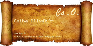 Csiha Olivér névjegykártya